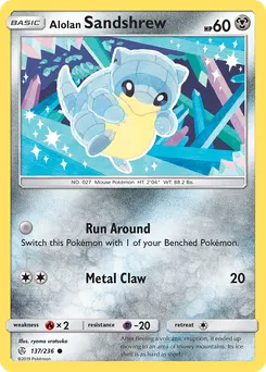 Alolan Sandshrew #137, Reverse Foil