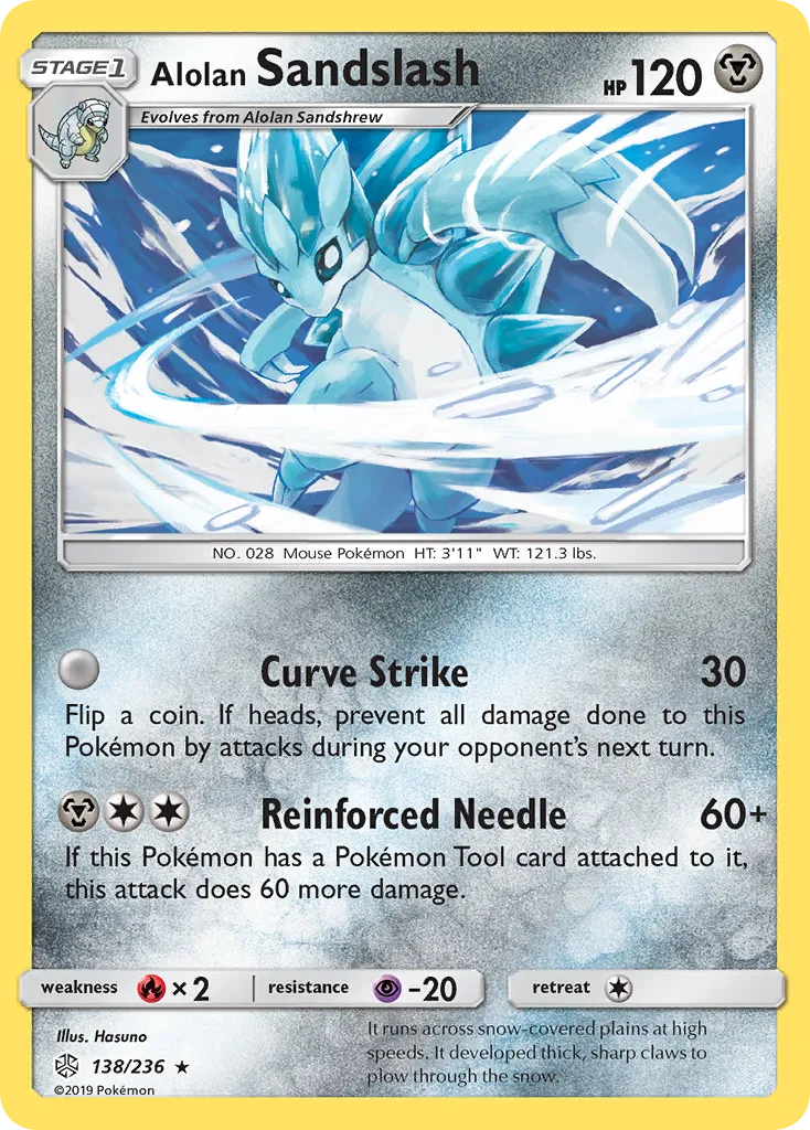 Alolan Sandslash #138, Cosmic Eclipse Reverse Foil