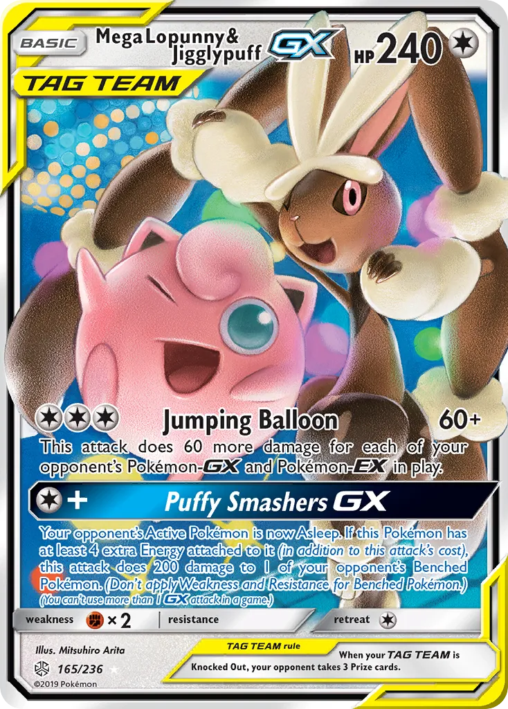 Mega Lopunny & Jigglypuff-GX #165, Cosmic Eclipse