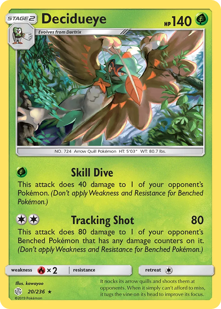 Decidueye #20, Cosmic Eclipse Reverse Foil