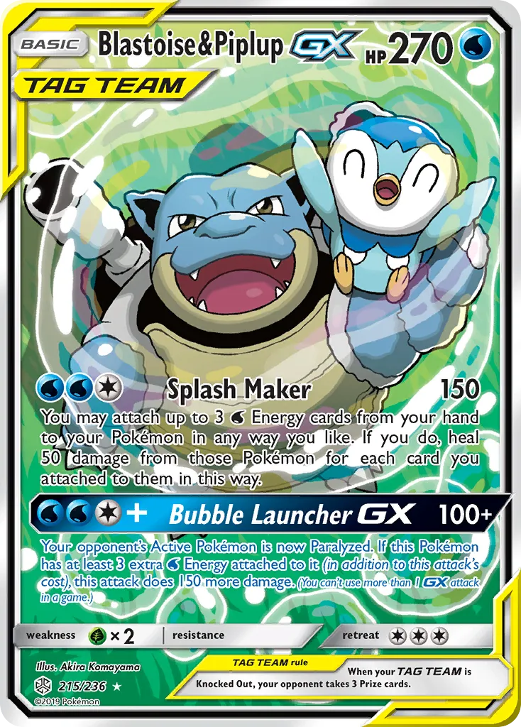 Blastoise & Piplup-GX #215, Cosmic Eclipse