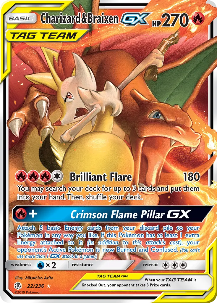 Charizard & Braixen-GX #22, Cosmic Eclipse