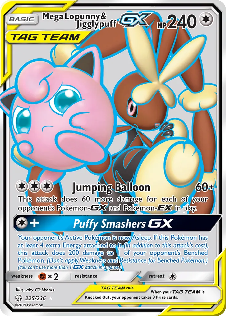 Mega Lopunny & Jigglypuff-GX #225, Cosmic Eclipse