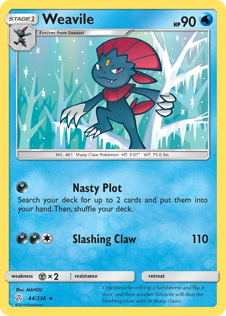 Weavile #44, Cosmic Eclipse Reverse Foil