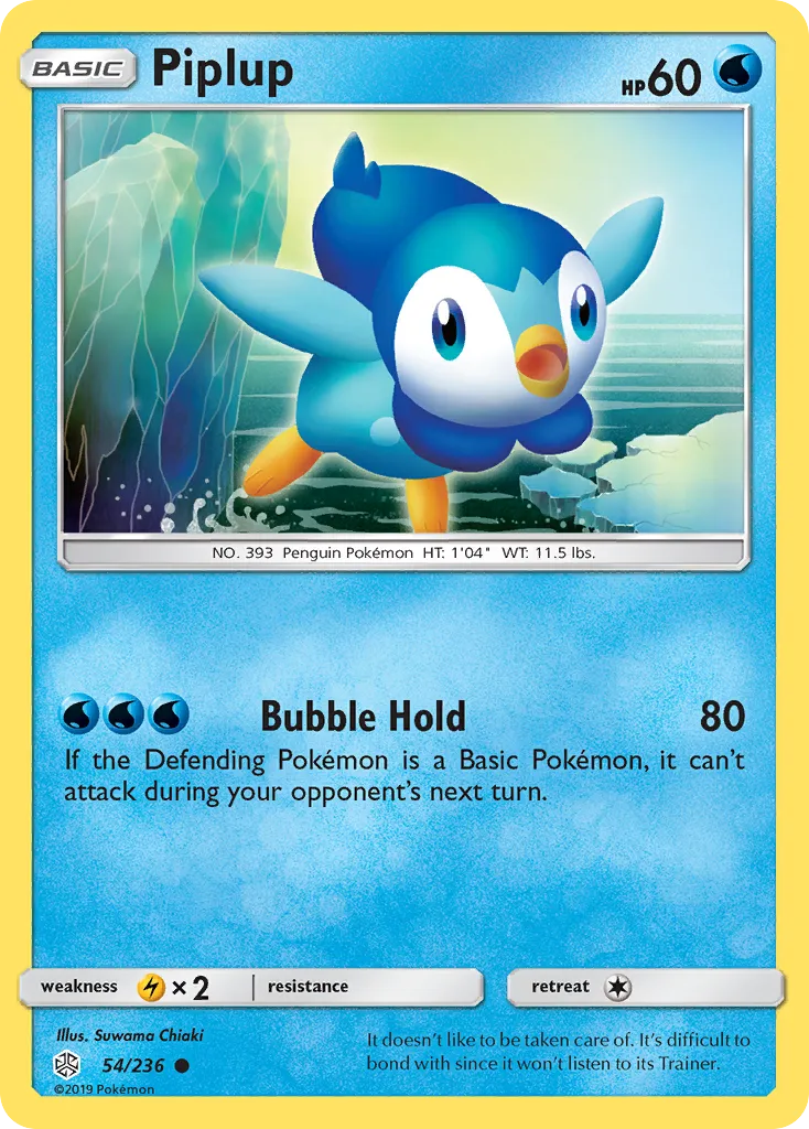 Piplup #54, Cosmic Eclipse Reverse Foil