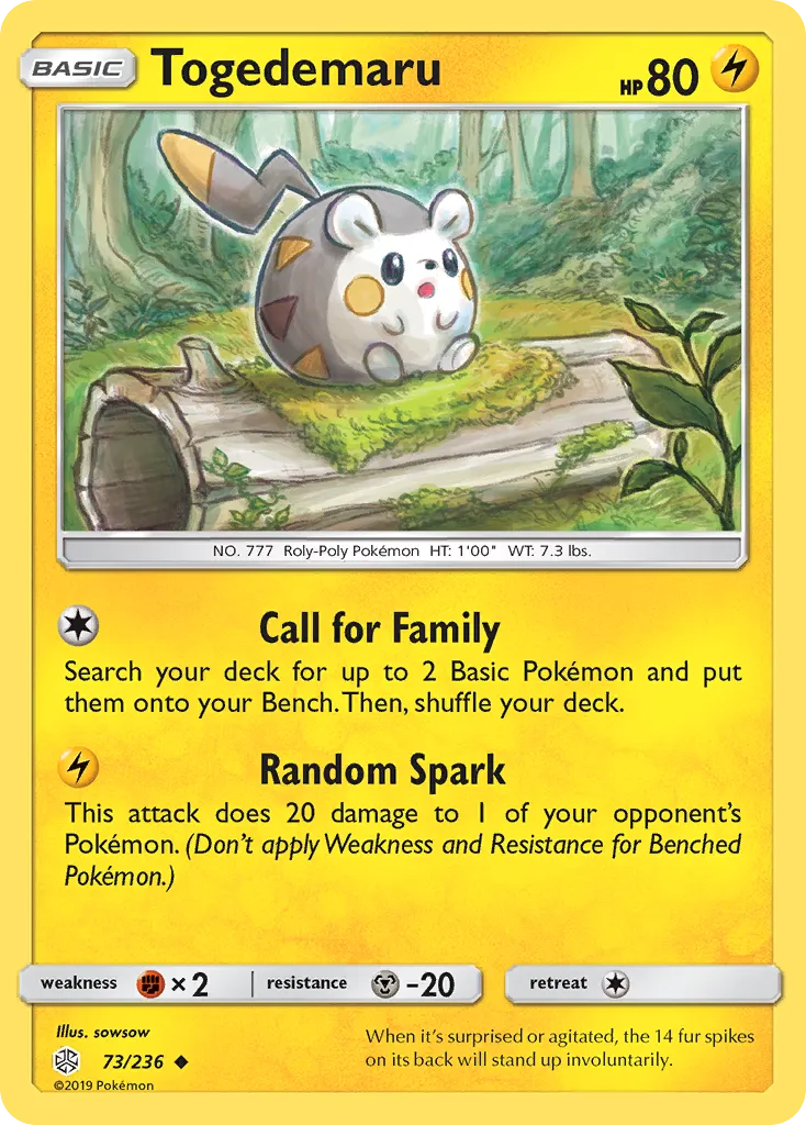 Togedemaru #73, Cosmic Eclipse Reverse Foil