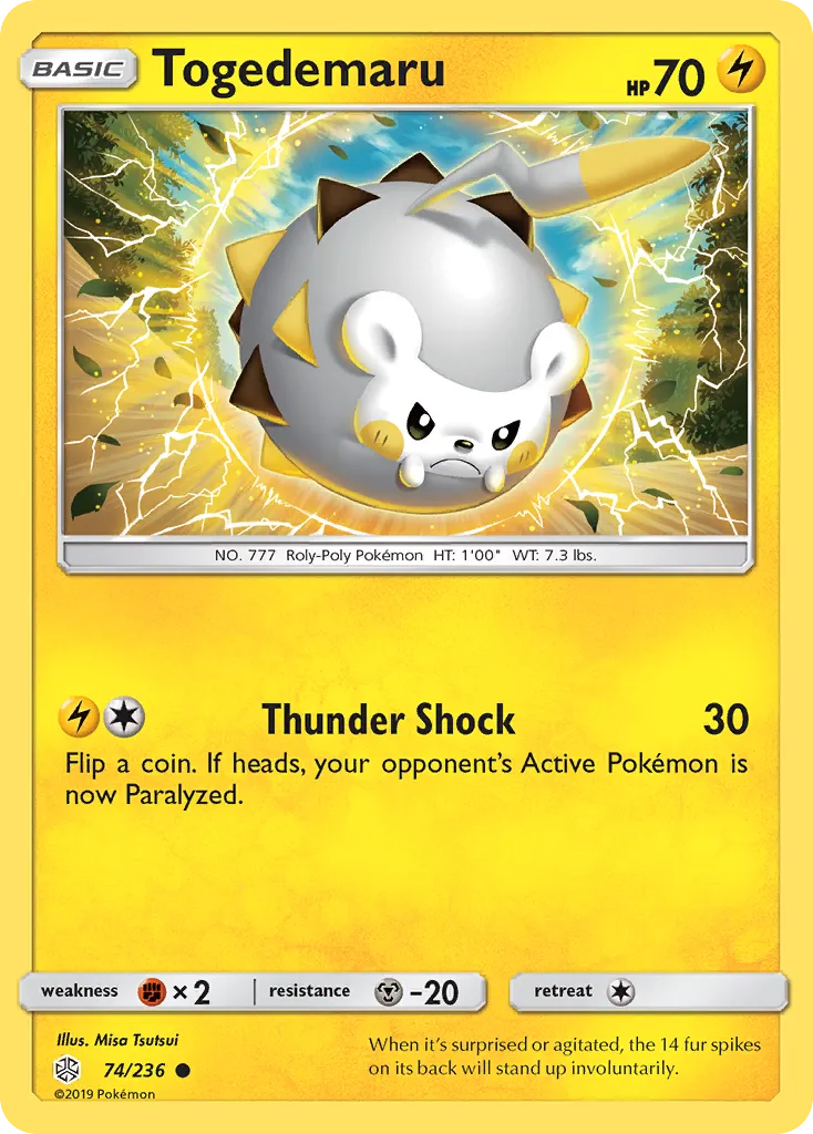 Togedemaru #74, Cosmic Eclipse Reverse Foil