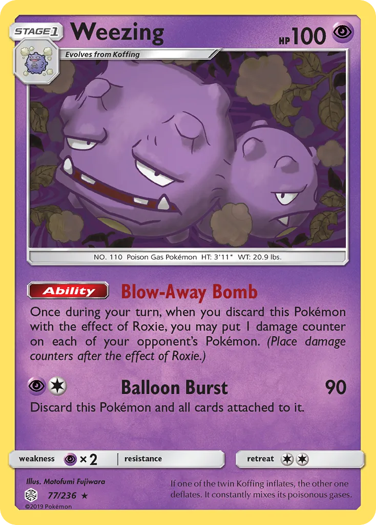 Weezing #77, Cosmic Eclipse Reverse Foil