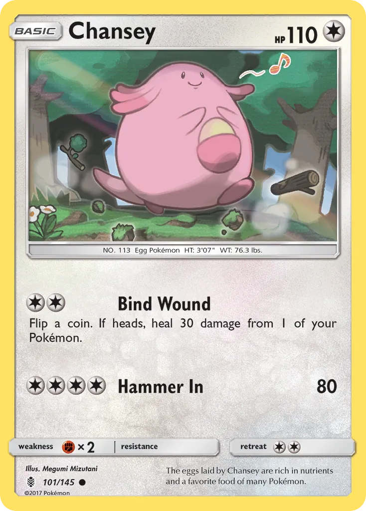 Chansey #101, Guardians Rising Reverse Foil