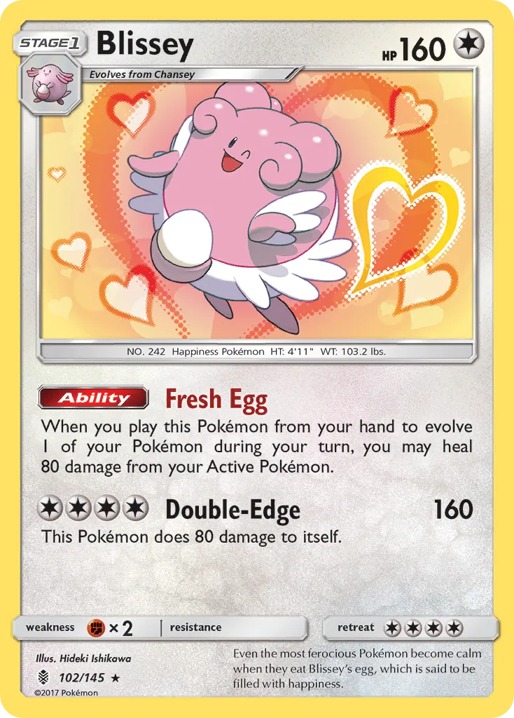 Blissey #102, Guardians Rising Reverse Foil