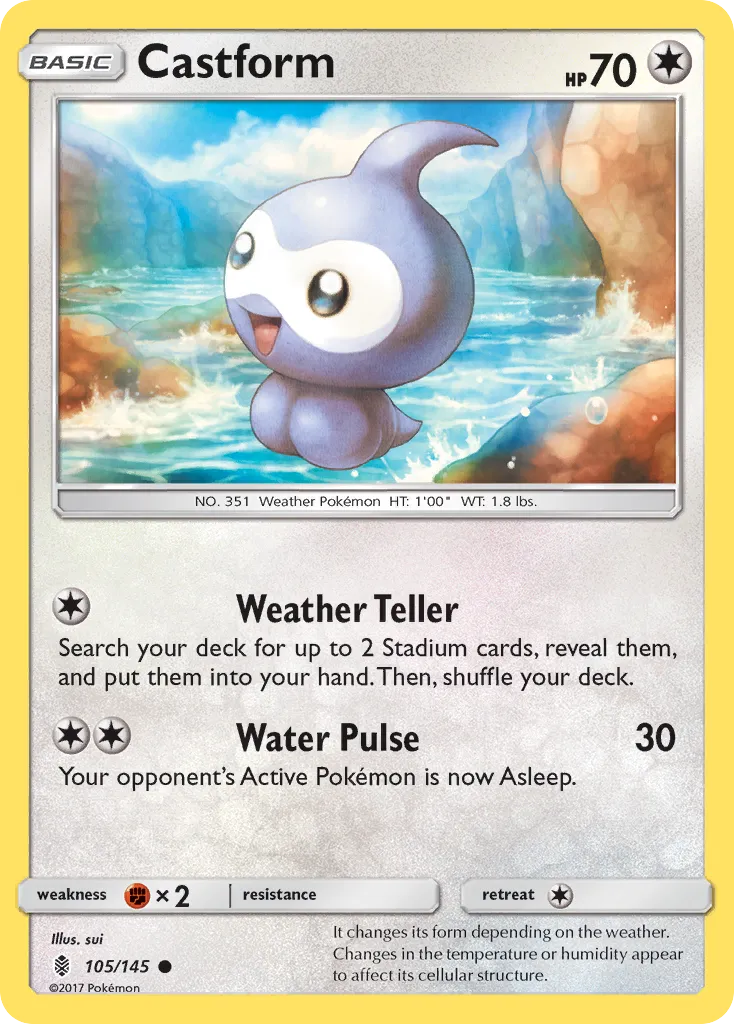 Castform #105, Guardians Rising Reverse Foil