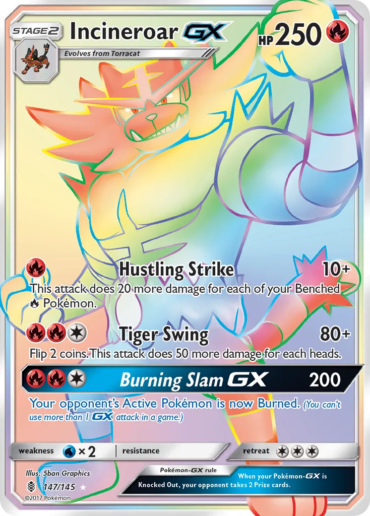 Incineroar-GX #147, Guardians Rising Secret