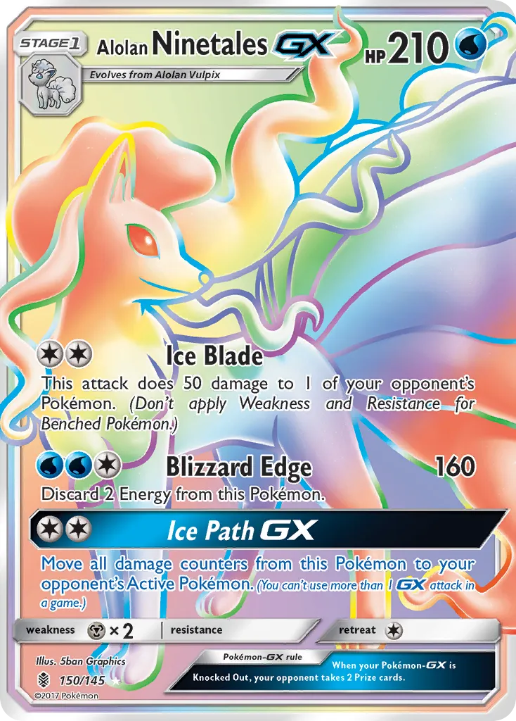 Alolan Ninetales-GX #150, Guardians Rising Secret