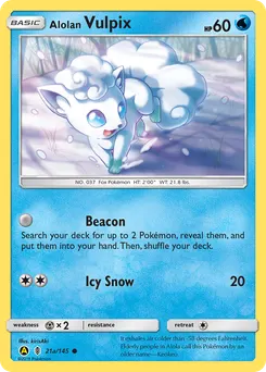 Alolan Vulpix #21a, Cosmos-Yellow A 2018 Ultra Prism