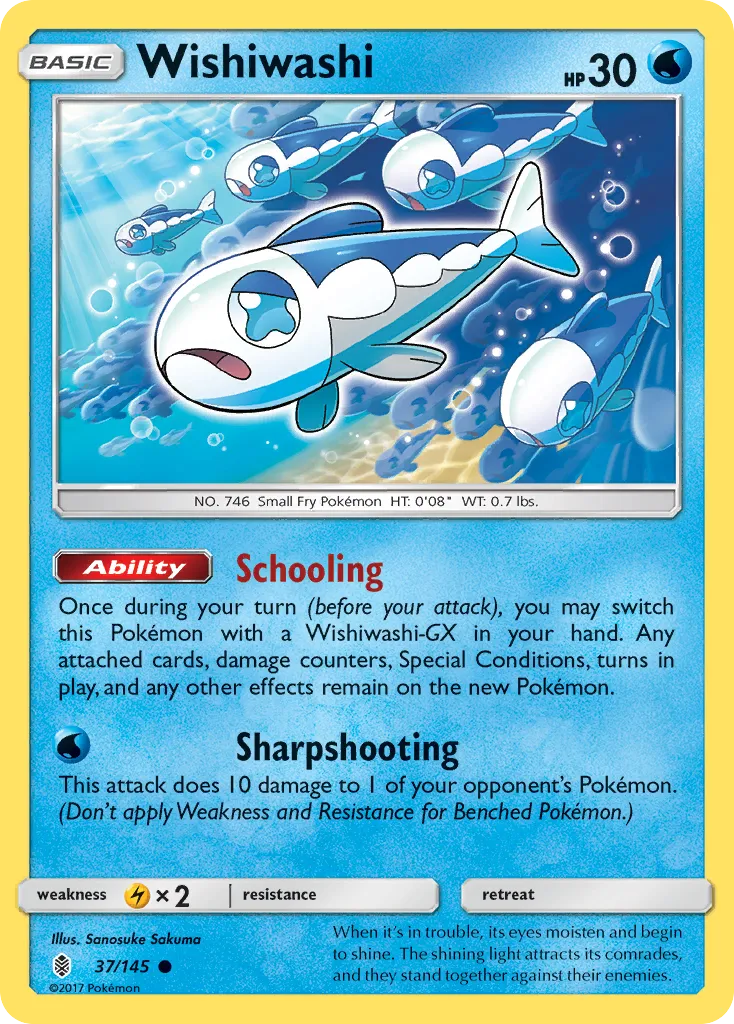 Wishiwashi #37, Guardians Rising Reverse Foil