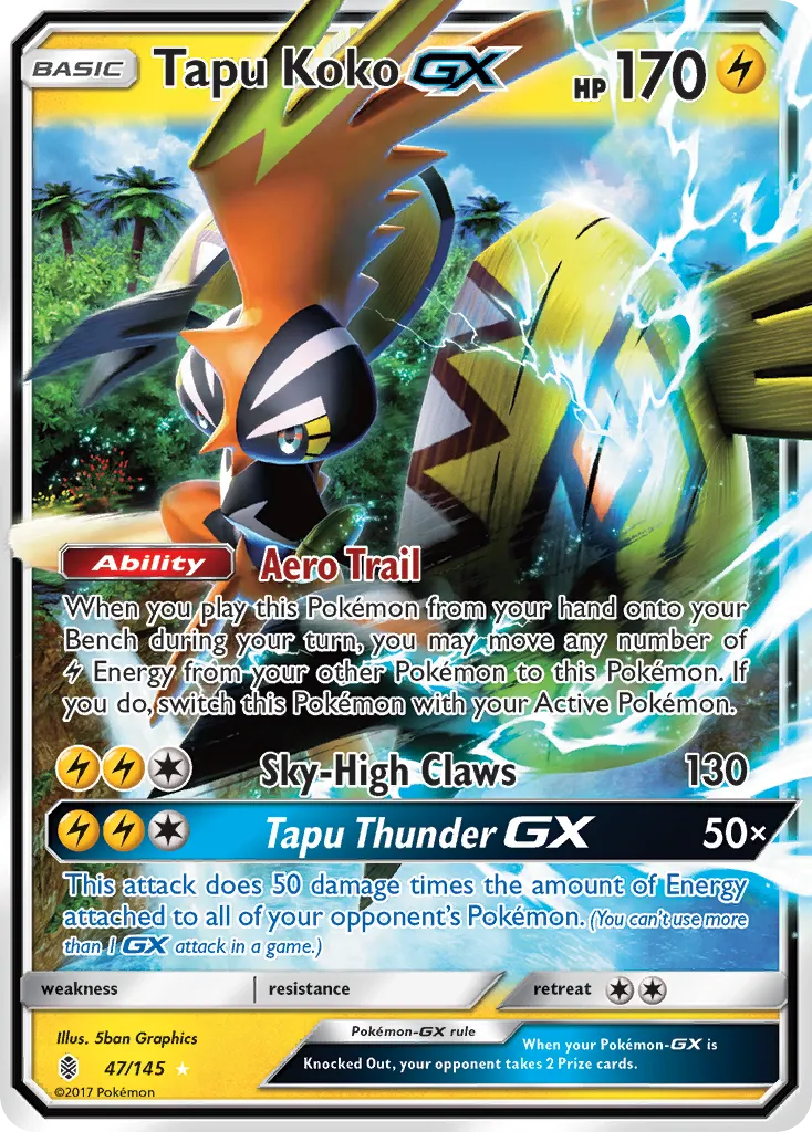 Tapu Koko-GX #47, Guardians Rising Jumbo