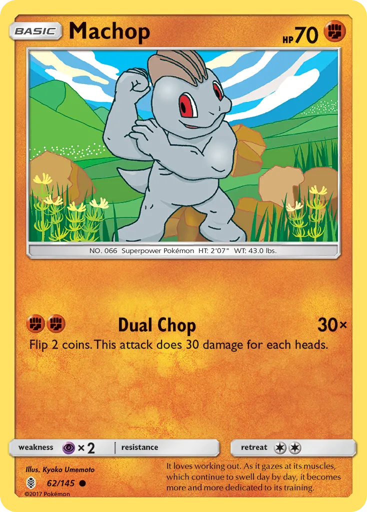 Machop #62, Guardians Rising Reverse Foil