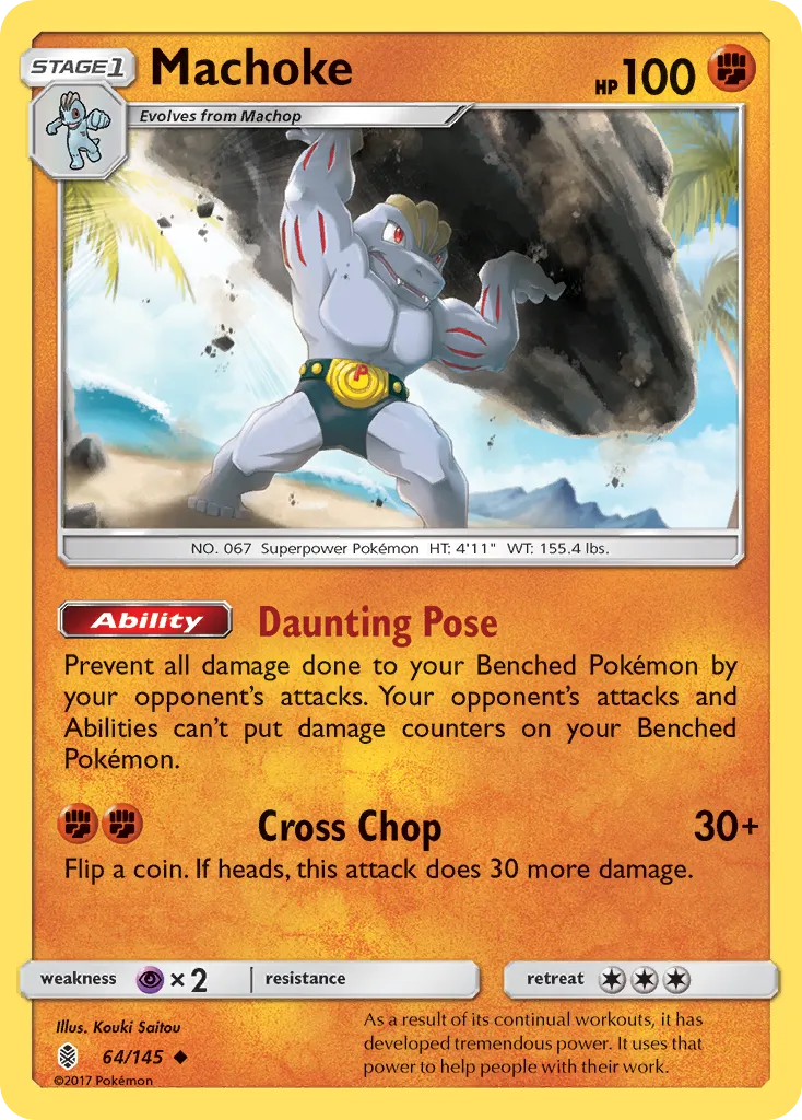 Machoke #64, Guardians Rising Reverse Foil