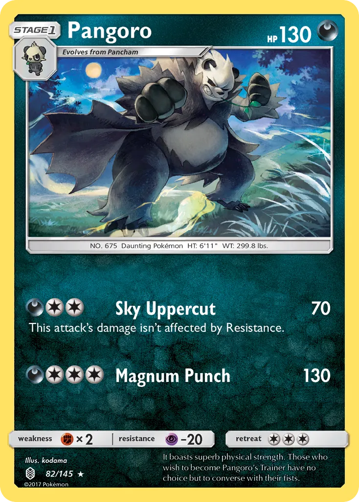 Pangoro #82, Guardians Rising Reverse Foil
