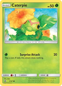 Caterpie #1, Reverse Foil