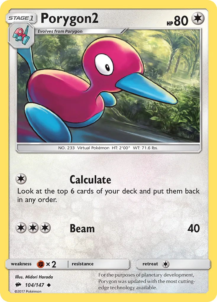 Porygon2 #104, Burning Shadows Reverse Foil