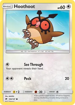 Hoothoot #106, Reverse Foil