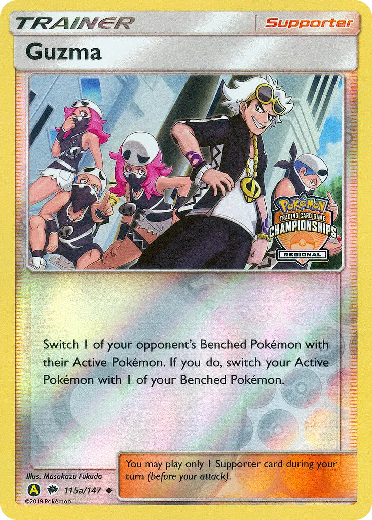 Guzma #115a, Burning Shadows 2019 Yellow Alternative Art Regional Championship