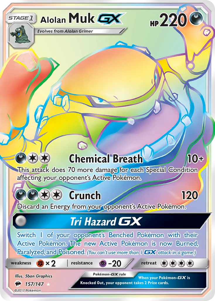 Alolan Muk-GX #157, Burning Shadows Secret