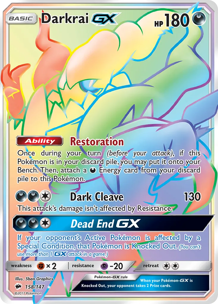Darkrai-GX #158, Burning Shadows Secret
