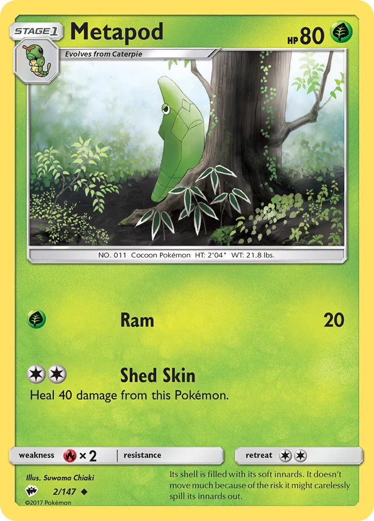 Metapod #2, Burning Shadows Reverse Foil