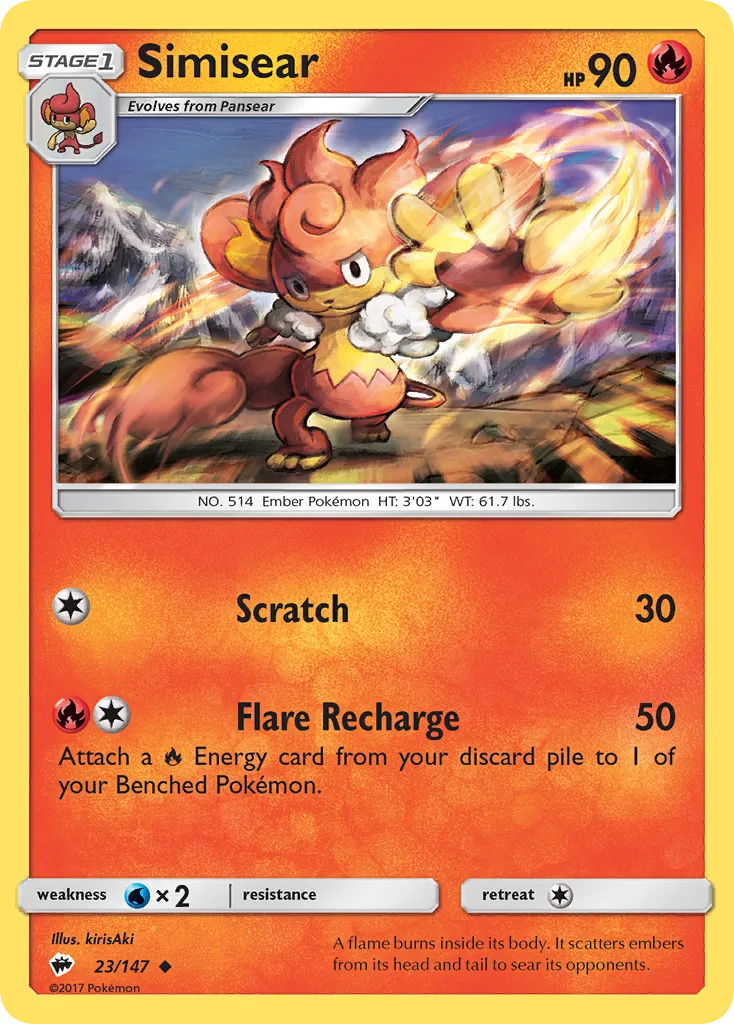Simisear #23, Burning Shadows Reverse Foil