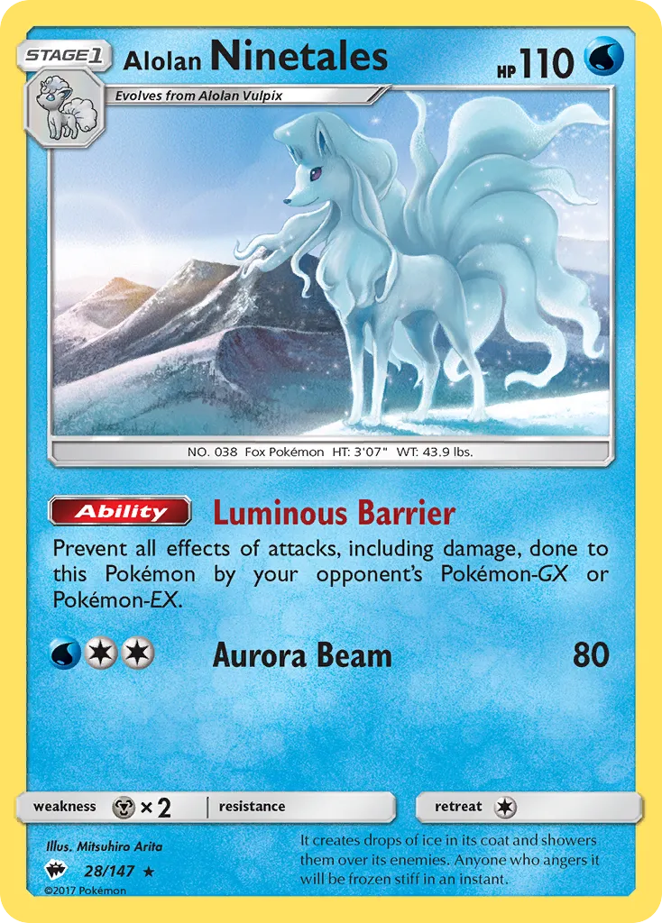 Alolan Ninetales #28, Burning Shadows GX Challenge Box