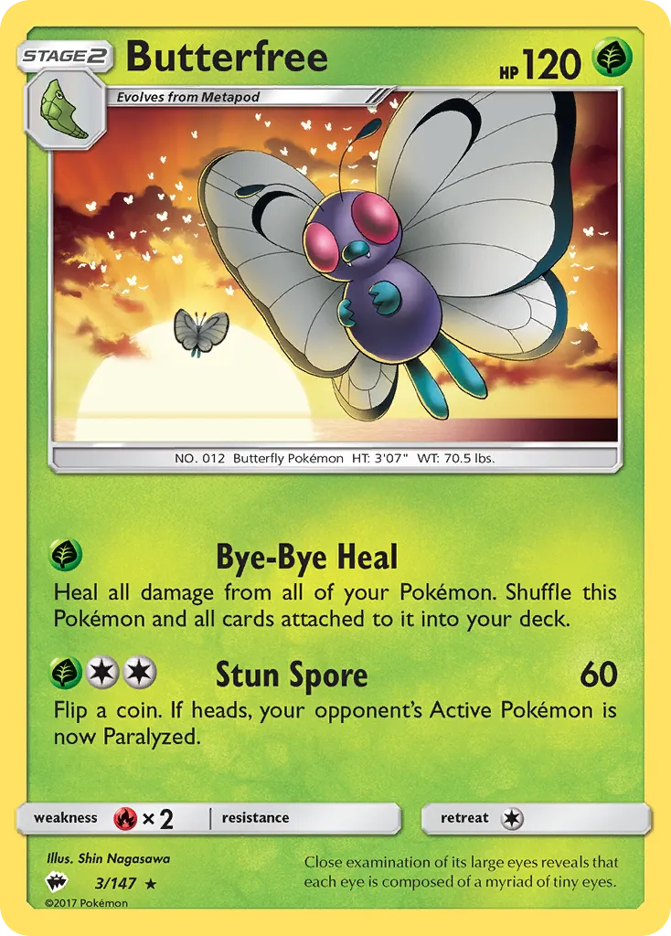 Butterfree #3, Burning Shadows Reverse Foil