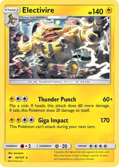 Electivire #43, Reverse Foil