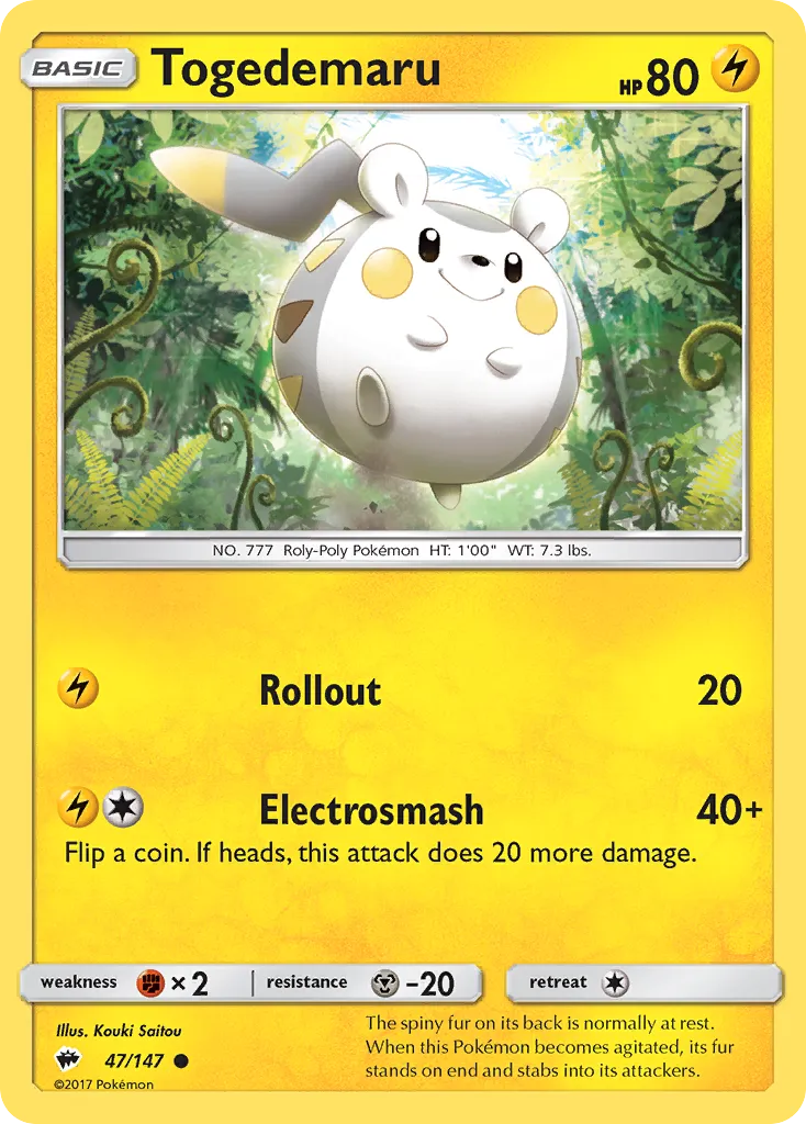 Togedemaru #47, Burning Shadows