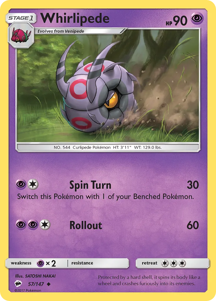 Whirlipede #57, Burning Shadows Reverse Foil