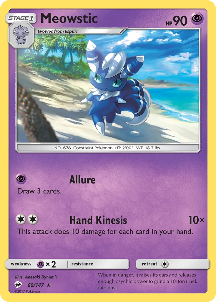 Meowstic #60, Burning Shadows Reverse Foil