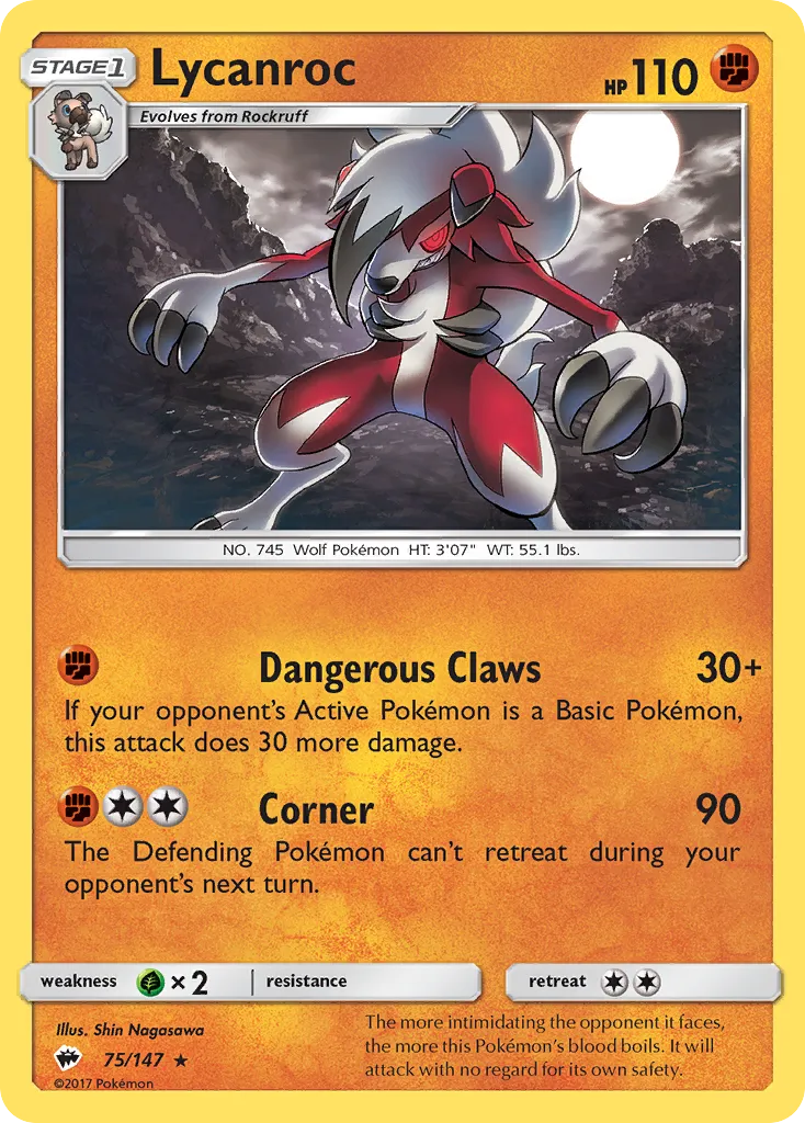 Lycanroc #75, Burning Shadows