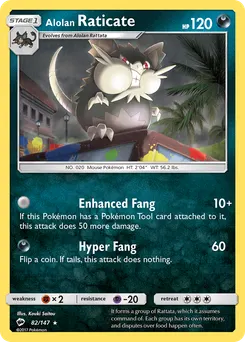Alolan Raticate #82, Reverse Foil