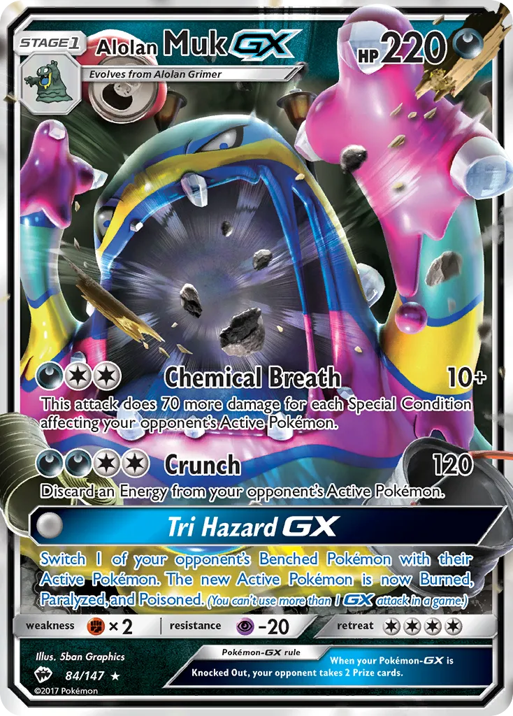 Alolan Muk-GX #84, Burning Shadows