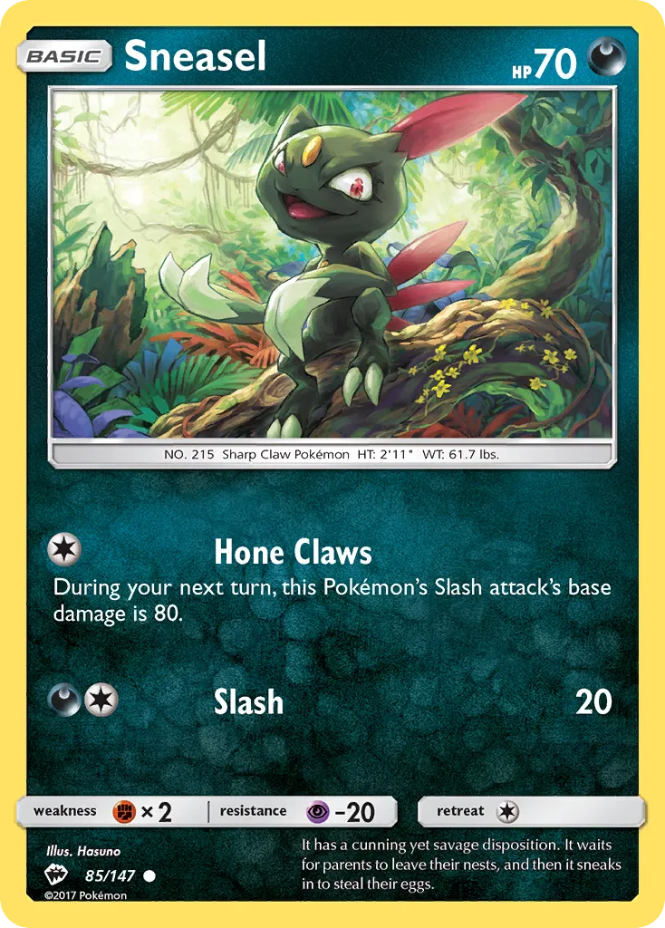 Sneasel #85, Burning Shadows Reverse Foil