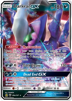 Darkrai-GX #88a, Yellow A 2018 Shining Legends Figure Collection