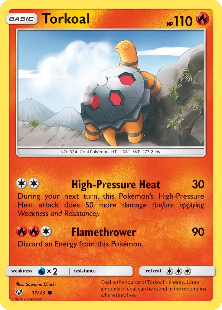 Torkoal #11, Shining Legends Reverse Foil