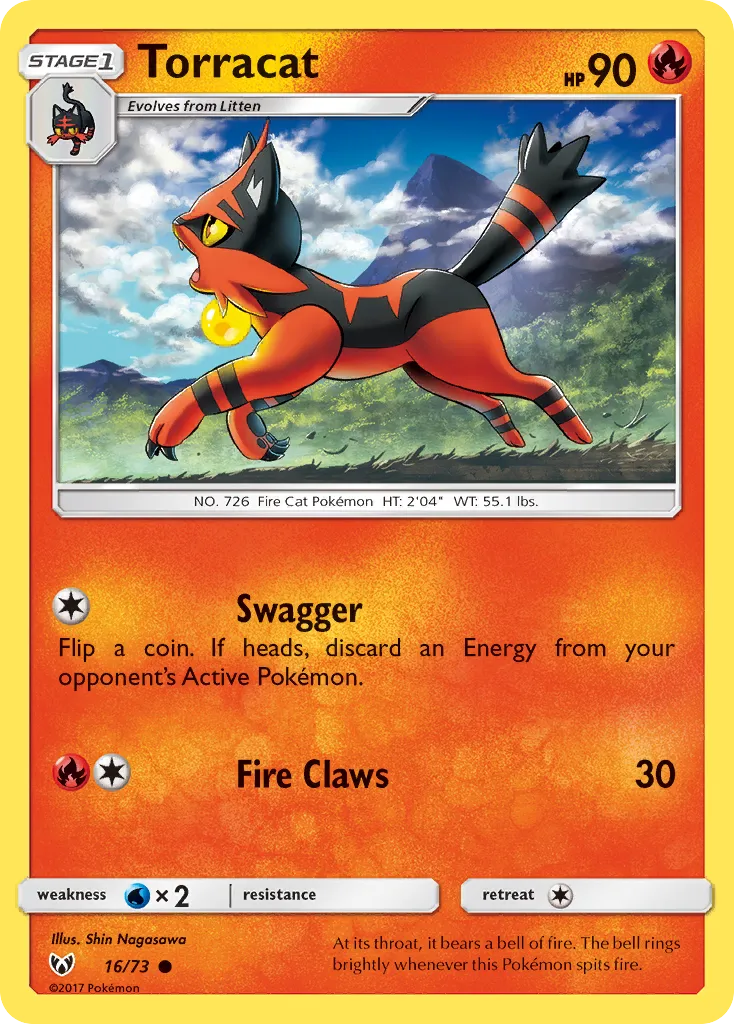Torracat #16, Shining Legends Reverse Foil