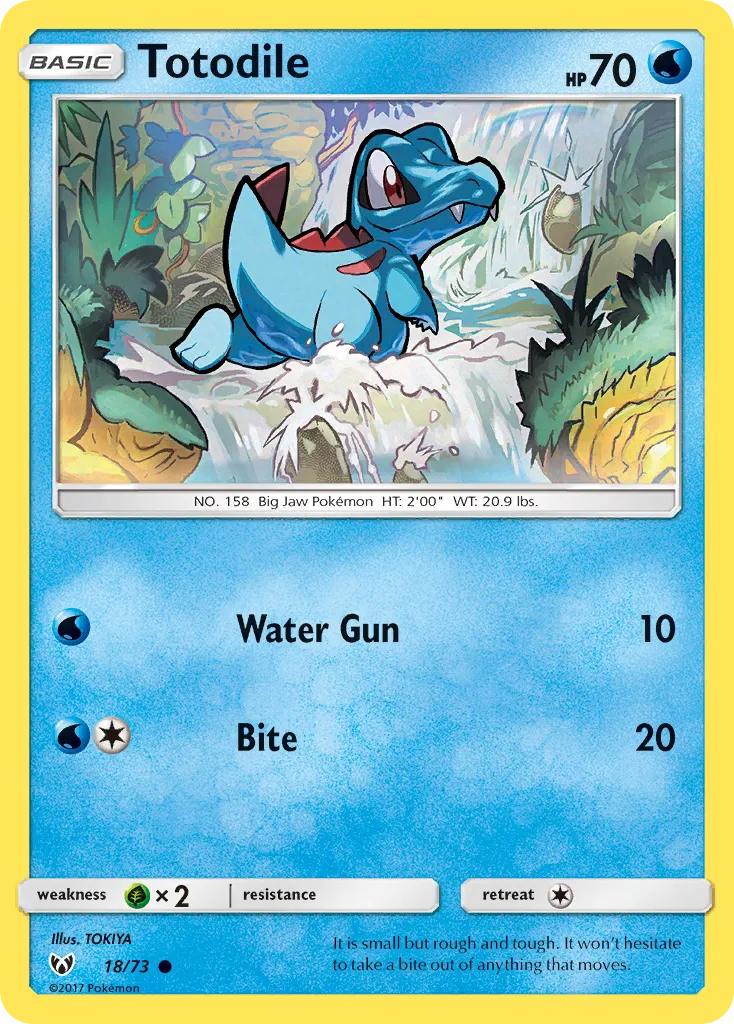 Totodile #18, Shining Legends Reverse Foil