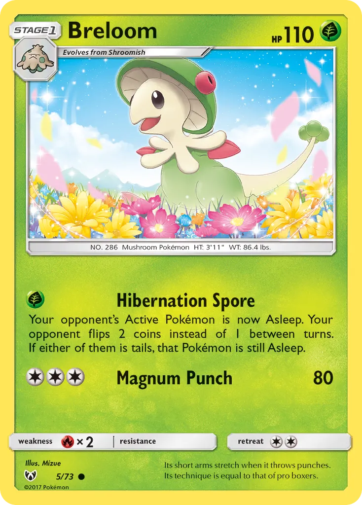 Breloom #5, Shining Legends Reverse Foil