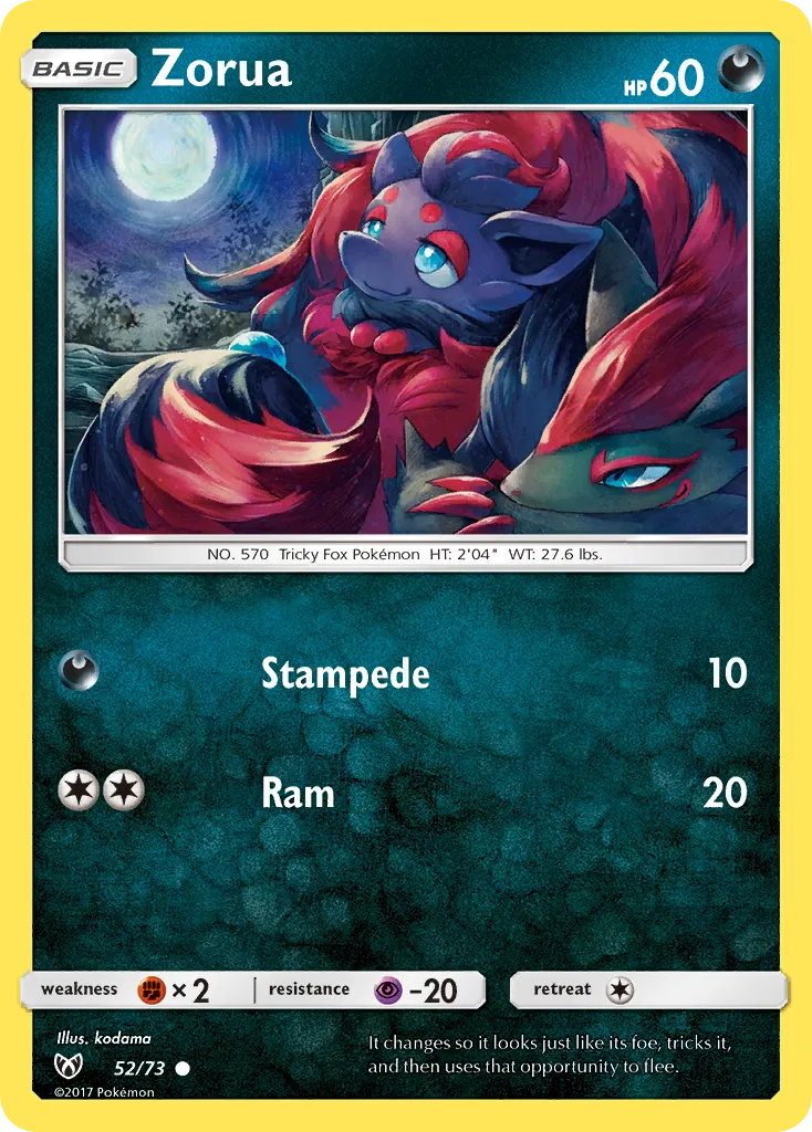 Zorua #52, Shining Legends