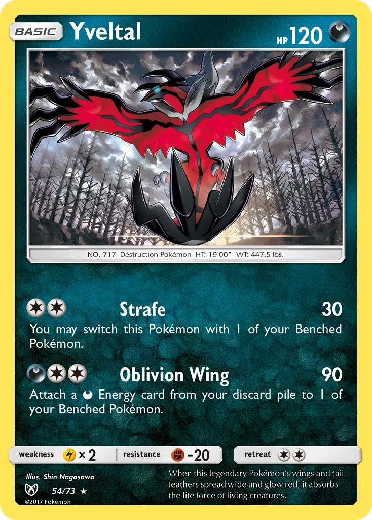 Yveltal #54, Shining Legends Reverse Foil