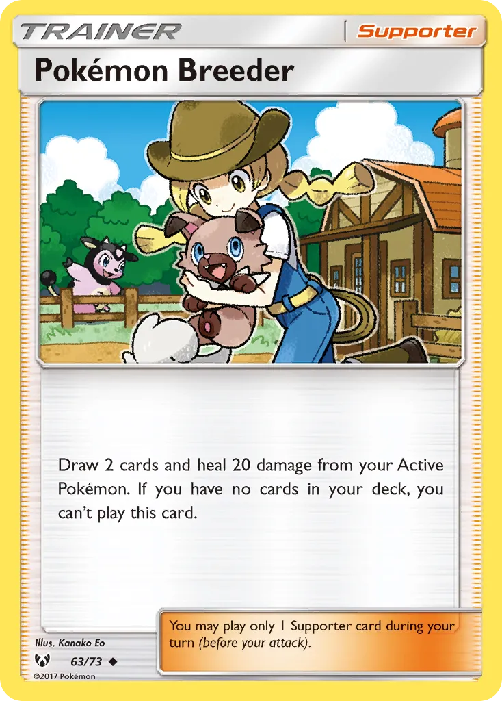 Pokémon Breeder #63, Shining Legends Reverse Foil