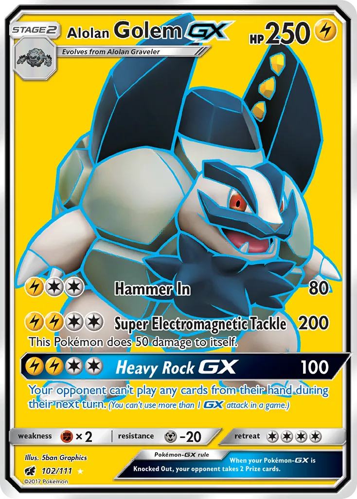 Alolan Golem-GX #102, Crimson Invasion